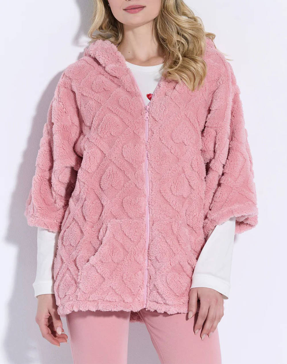 JEANNETTE JEANNETTE ΣΑΚΑΚΙ ΦΕΡΜΟΥΑΡ ΦΛΙΣ ΚΑΡΔΙΕΣ J8171-ΡΟΖ Pink
