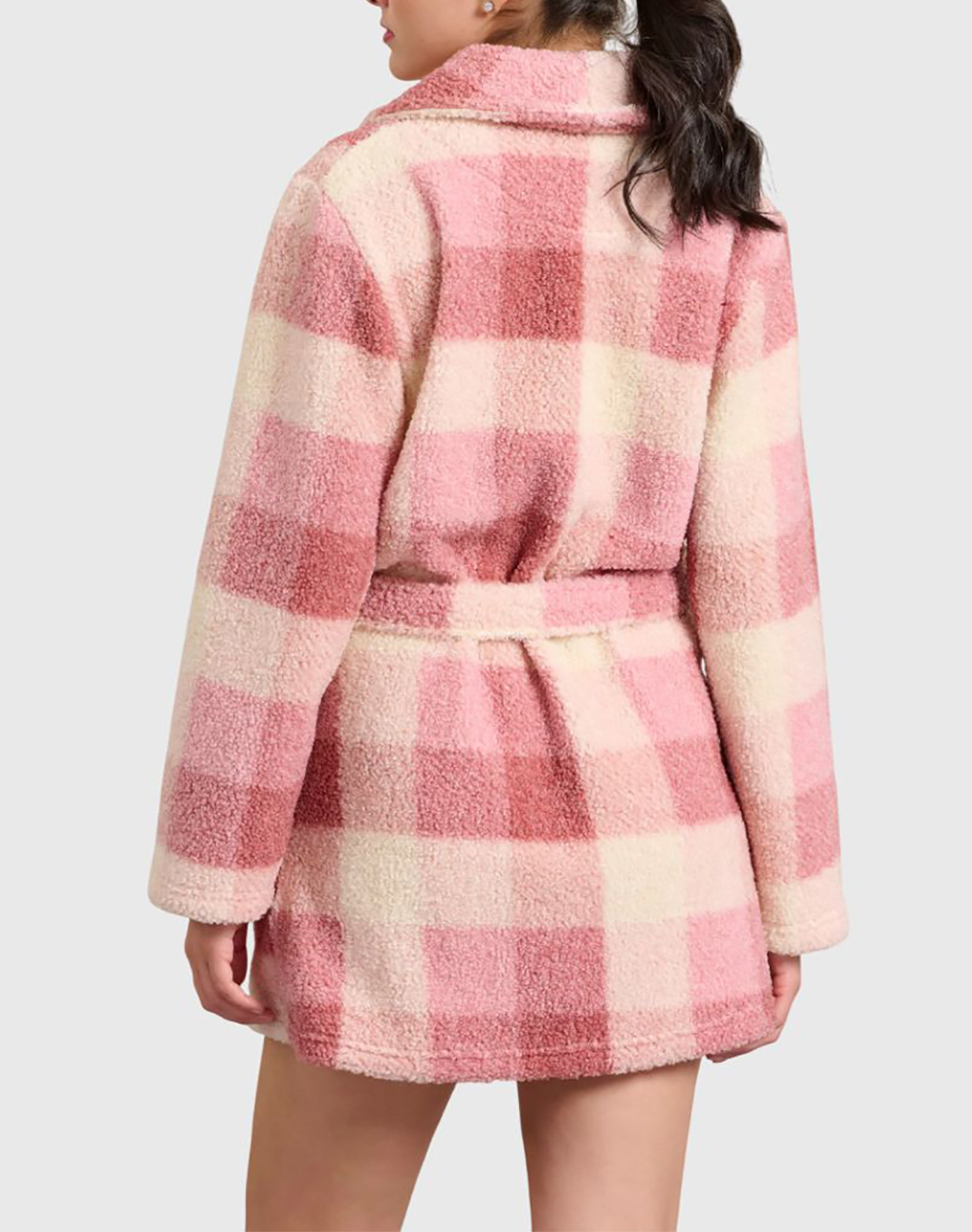 JEANNETTE ΡΟΜΠΑ ΣΤΑΥΡΩΤΗ FLEECE ΚΑΡΟ 7967-ΡΟΖ Pink φωτογραφία