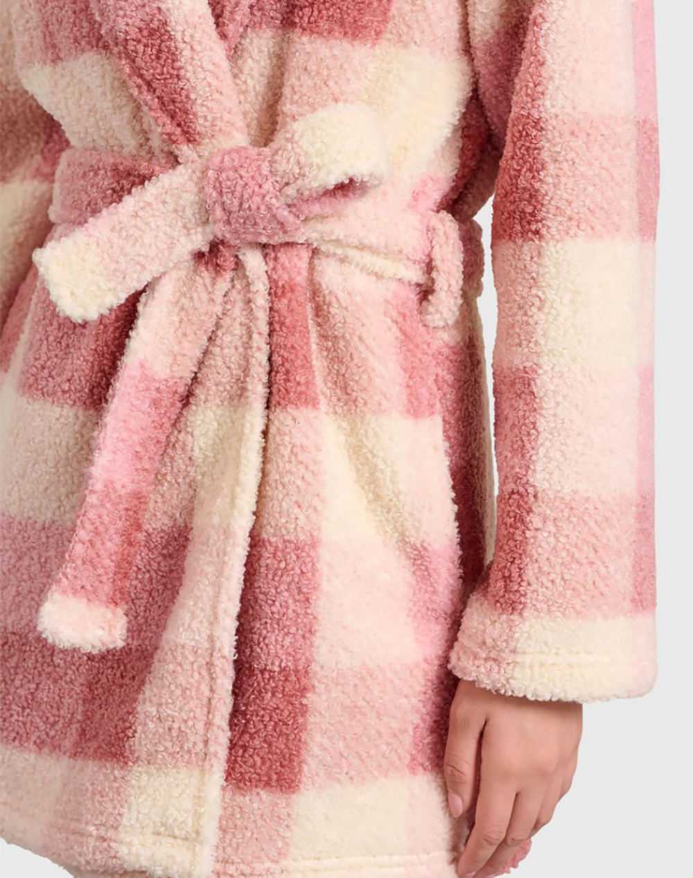 JEANNETTE ΡΟΜΠΑ ΣΤΑΥΡΩΤΗ FLEECE ΚΑΡΟ 7967-ΡΟΖ Pink φωτογραφία