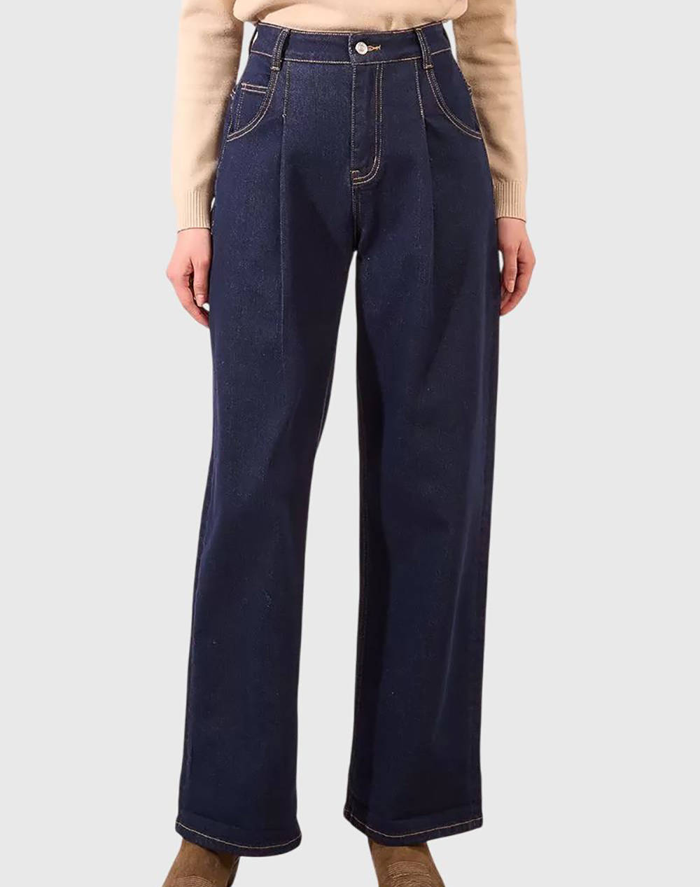 MOLLY BRACKEN MOLLY BRACKEN LADIES WOVEN PANTS E1750DH-BRUT DENIM DenimDarkBlue