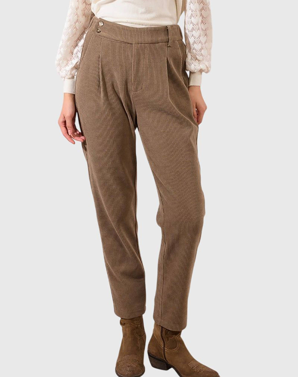 MOLLY BRACKEN LADIES WOVEN PANTS T1691DN-KHAKI Khaki