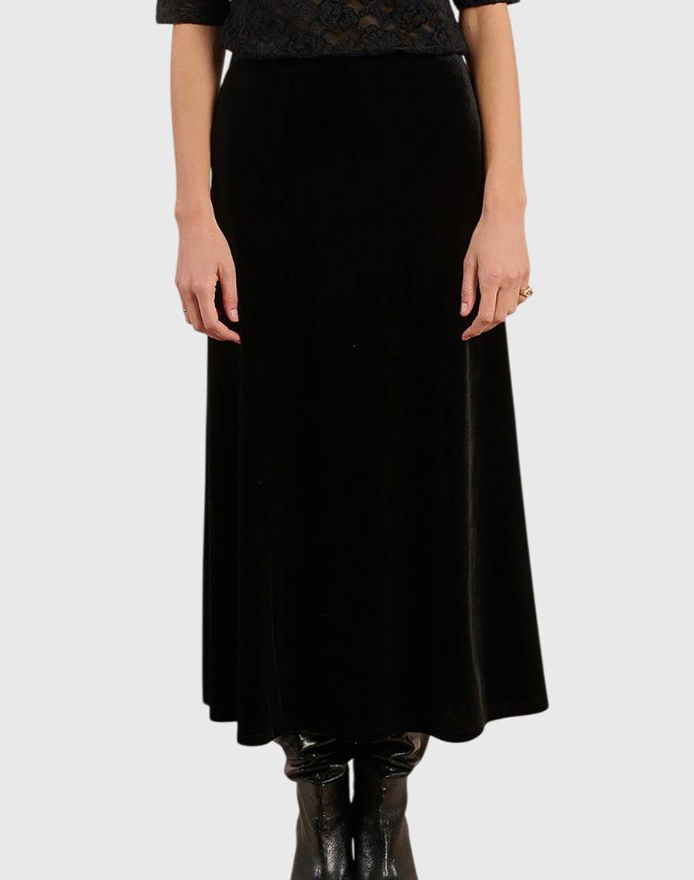 MOLLY BRACKEN PLV LADIES KNITTED SKIRT TF120DH-BLACK Black