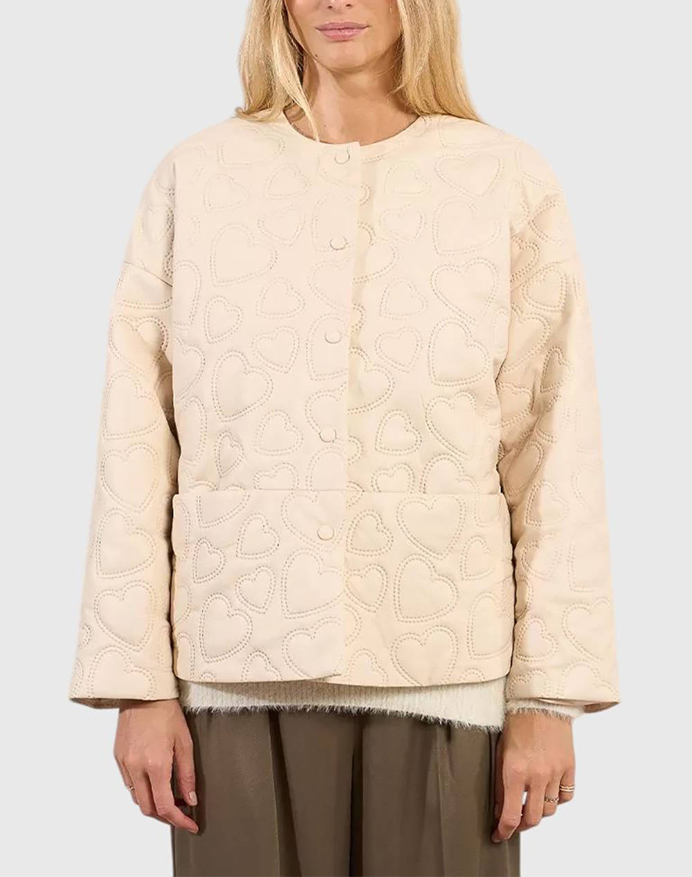 MOLLY BRACKEN LADIES WOVEN JACKET P1844DH-OFFWHITE OffWhite