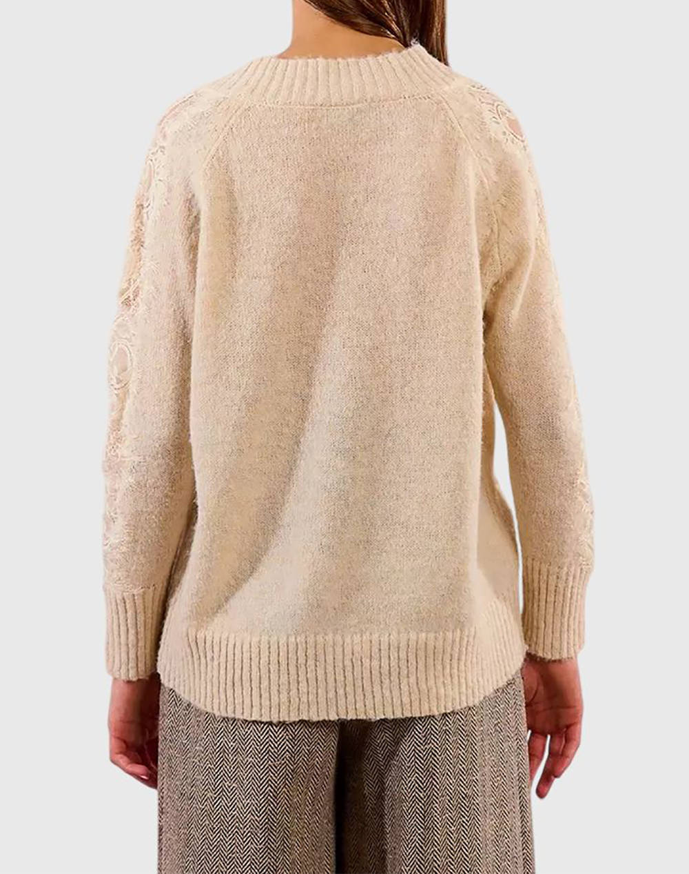MOLLY BRACKEN LADIES KNITTED SWEATER E1740DN-CREAM Cream φωτογραφία