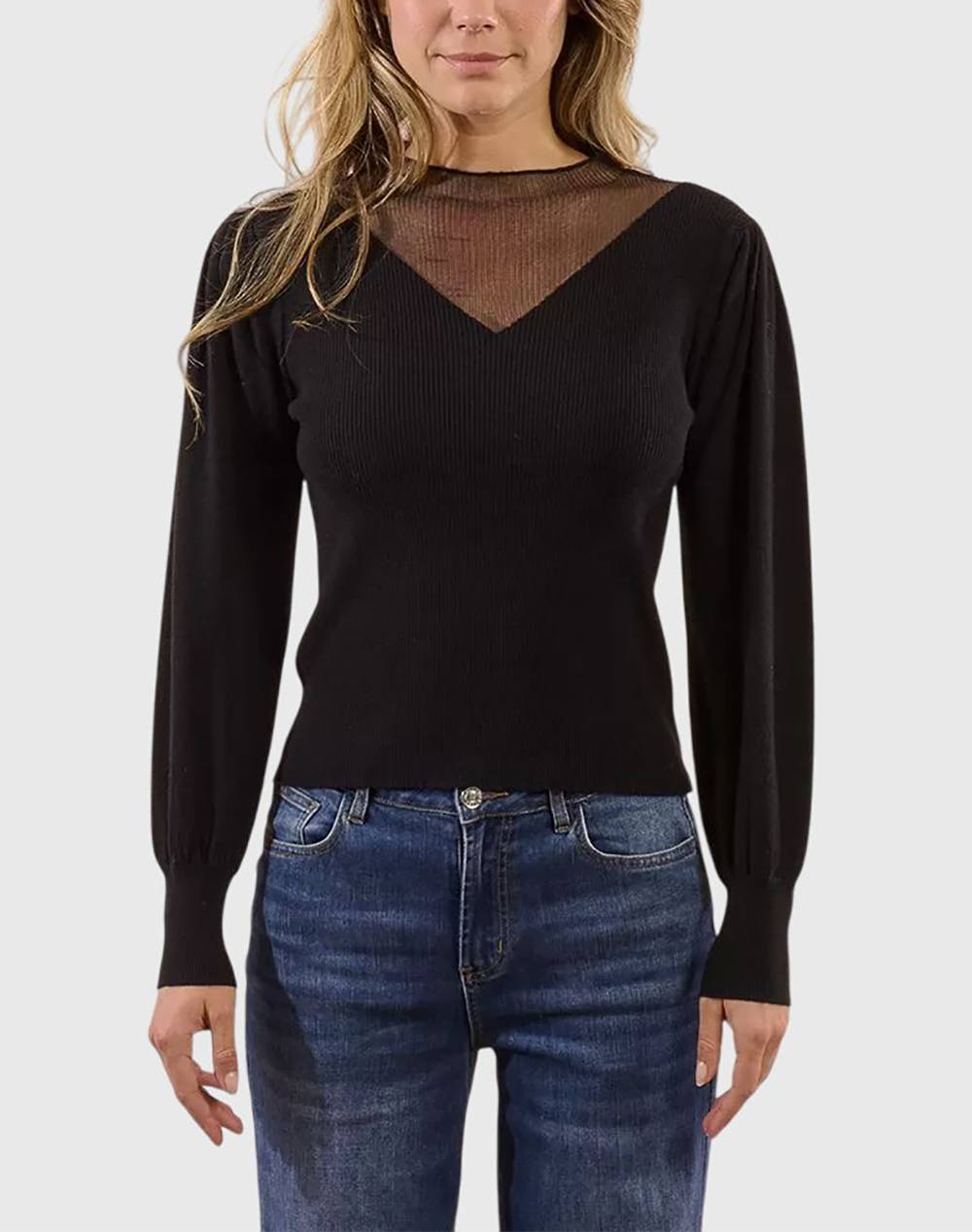 MOLLY BRACKEN LADIES KNITTED SWEATER LA1838DN-BLACK Black