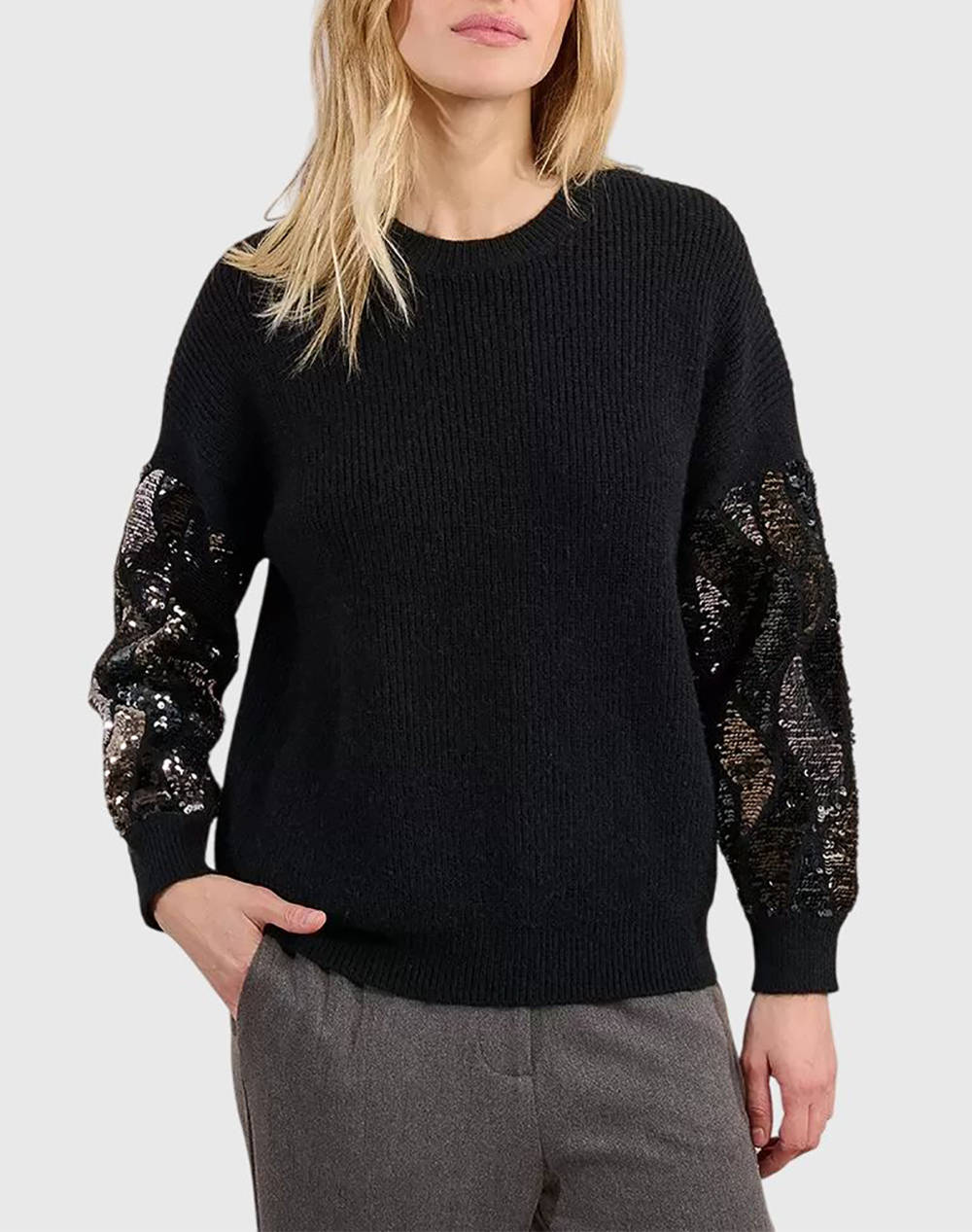 MOLLY BRACKEN MOLLY BRACKEN LADIES KNITTED SWEATER LA1816DH-BLACK Black