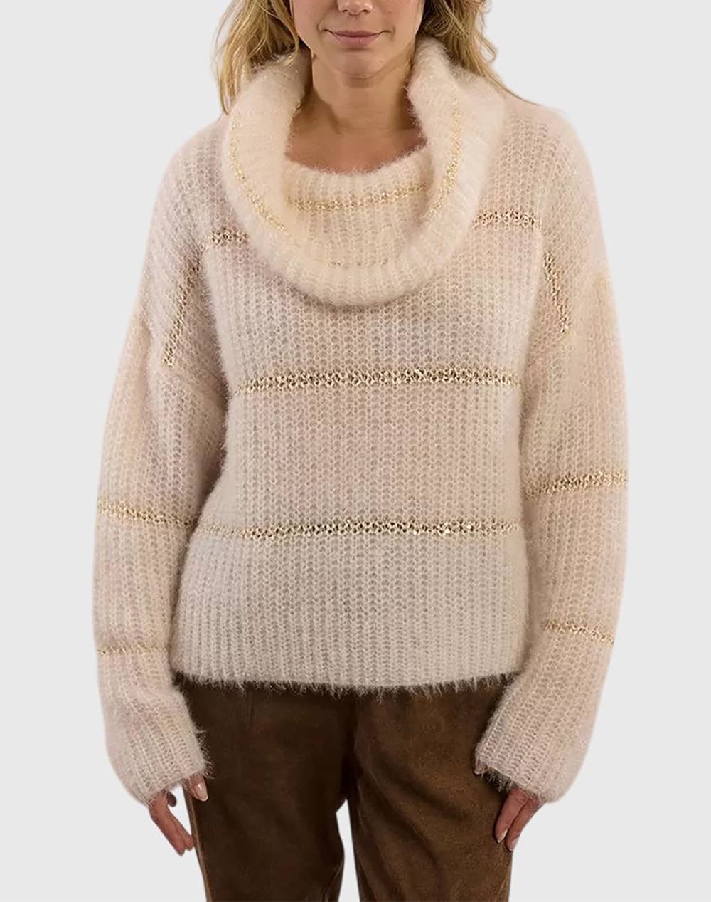 MOLLY BRACKEN LADIES KNITTED SWEATER LA1809DH-OFFWHITE OffWhite