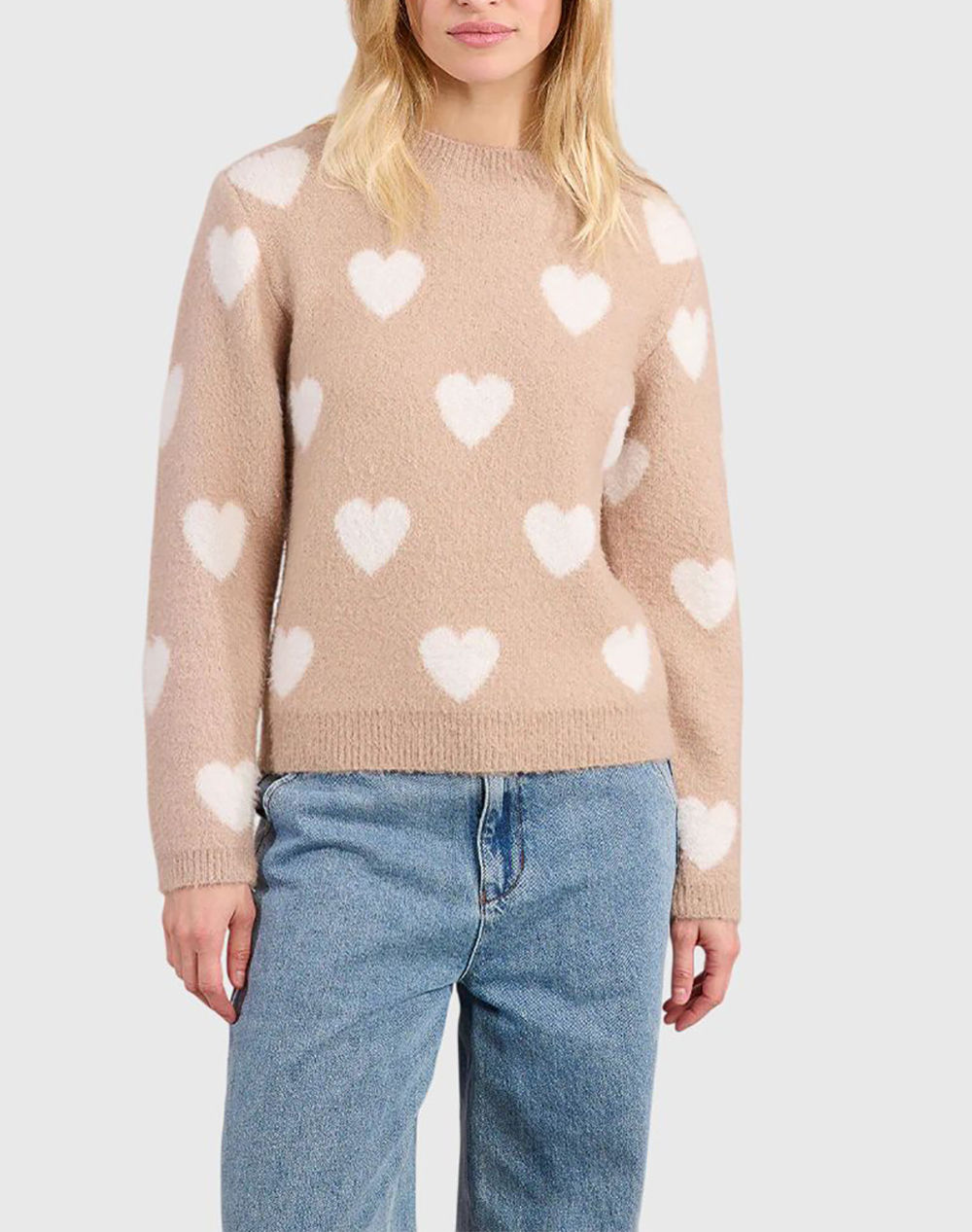 MOLLY BRACKEN MOLLY BRACKEN LADIES KNITTED SWEATER LA1599DN-BEIGE Biege