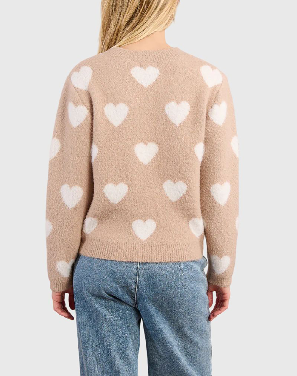 MOLLY BRACKEN LADIES KNITTED SWEATER LA1599DN-BEIGE Biege φωτογραφία