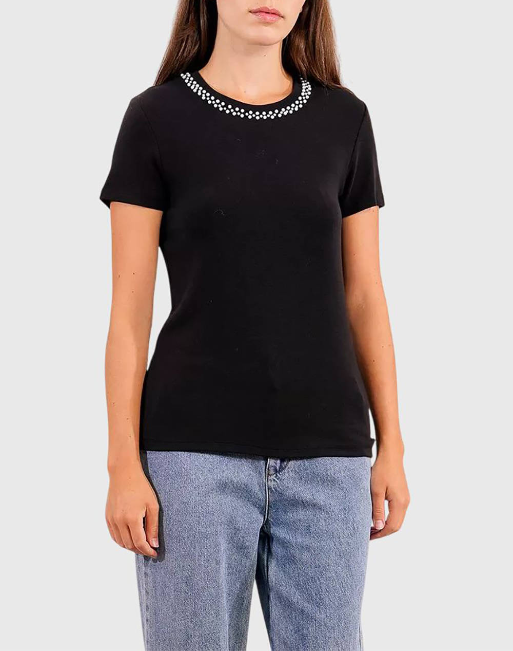 MOLLY BRACKEN MOLLY BRACKEN LADIES KNITTED TEE M154DN-BLACK Black