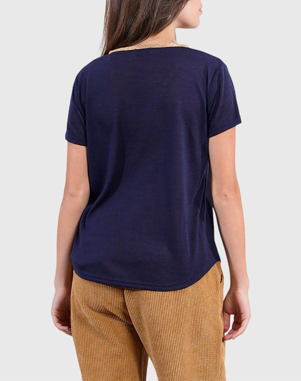 MOLLY BRACKEN LADIES KNITTED TEE T427DN-NAVY BLUE NavyBlue φωτογραφία