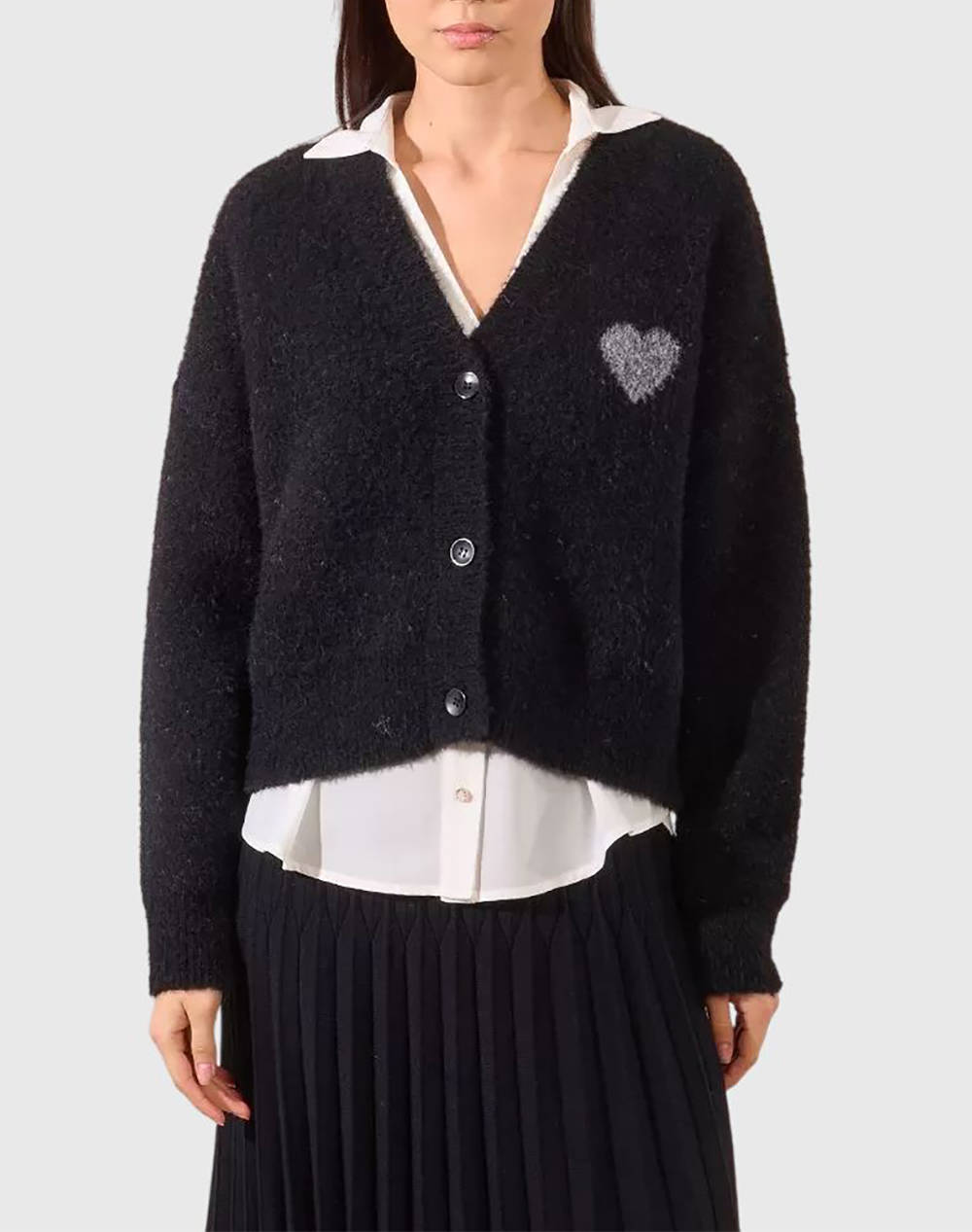 MOLLY BRACKEN KNITTED CARDIGAN LA1634DN-BLACK Black