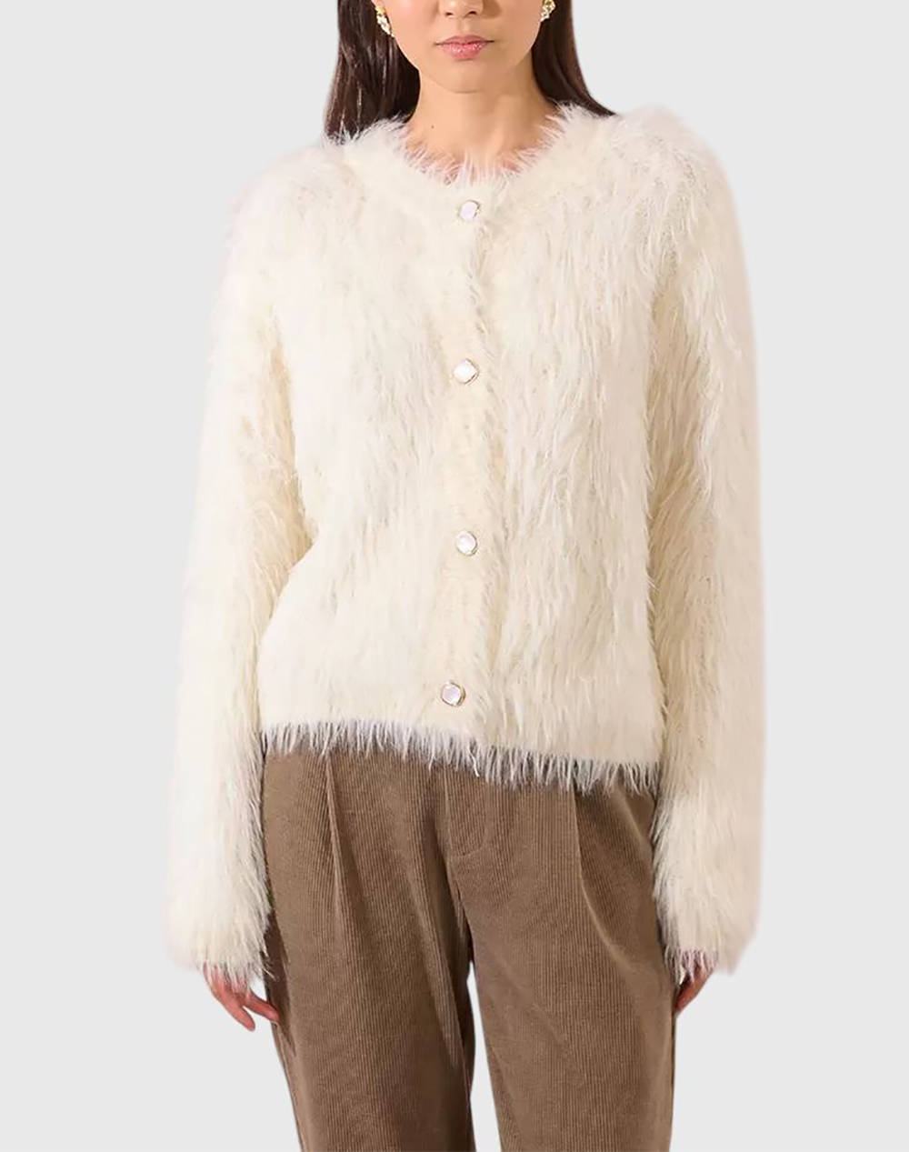 MOLLY BRACKEN KNITTED CARDIGAN LA1818DH-OFFWHITE OffWhite
