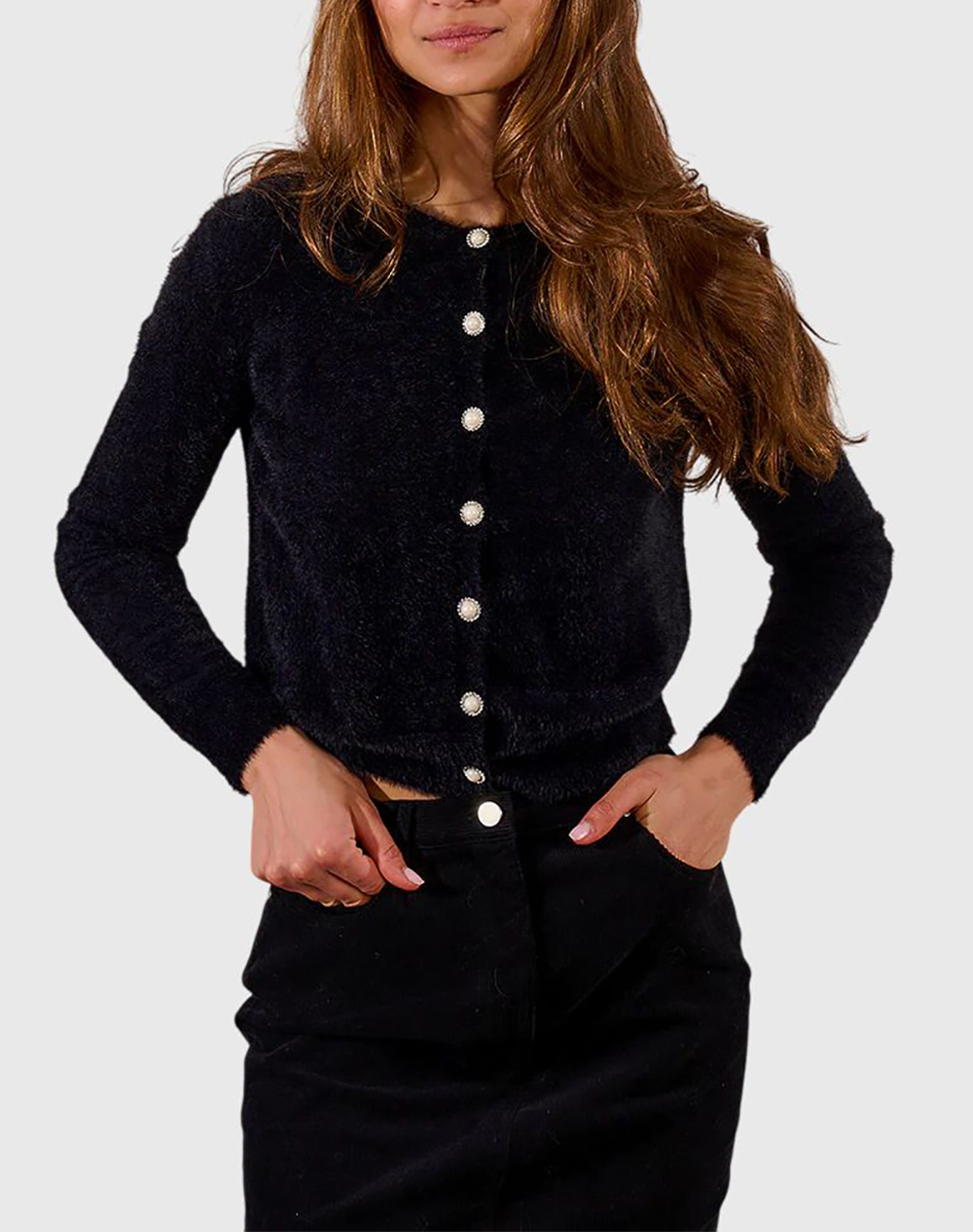 MOLLY BRACKEN MOLLY BRACKEN LADIES KNITTED CARDIGAN LA1825DN-BLACK Black
