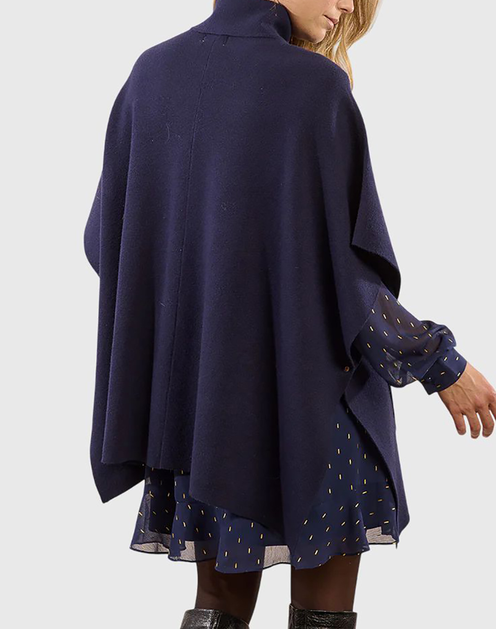 MOLLY BRACKEN LADIES KNITTED CAPE LA1844DH-NAVY BLUE NavyBlue φωτογραφία
