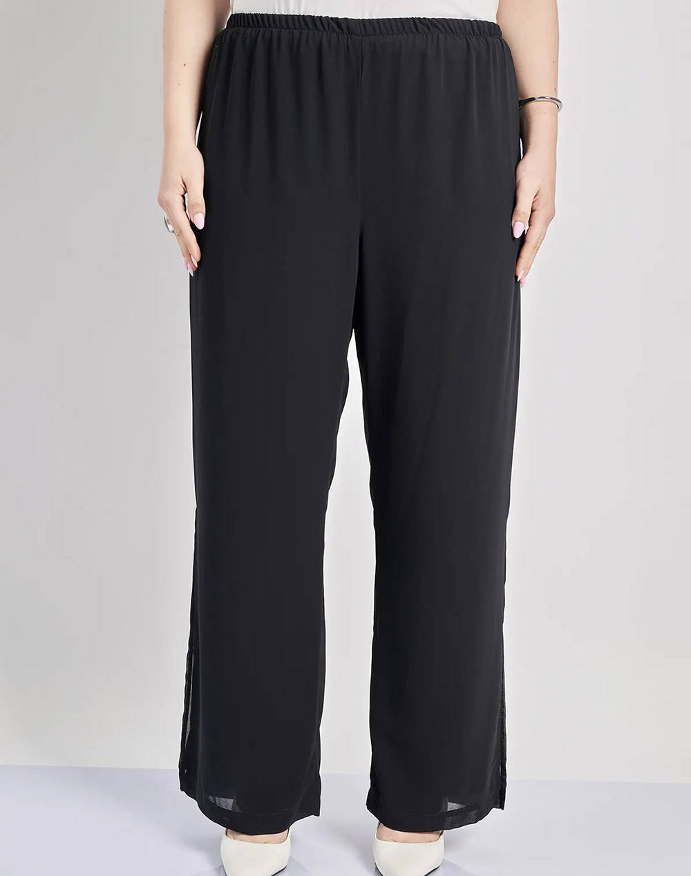 PARABITA PARABITA Αμπιγιέ διπλή παντελόνα μουσελίνας 220410235-002 Black