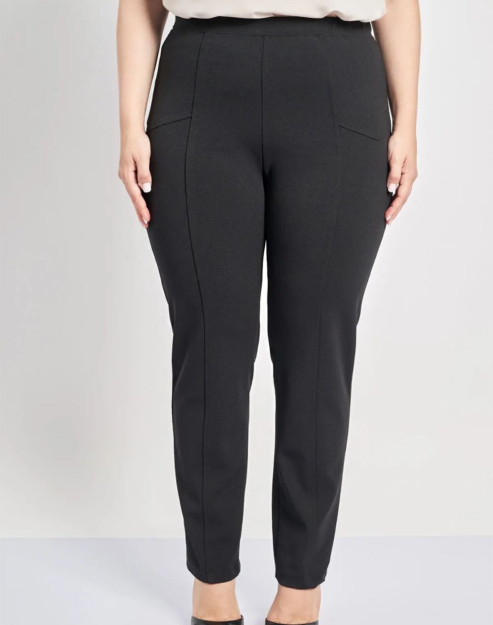 PARABITA PARABITA Παντελόνι scuba cigarette με διακοσμητική ραφή 250412042-002 Black