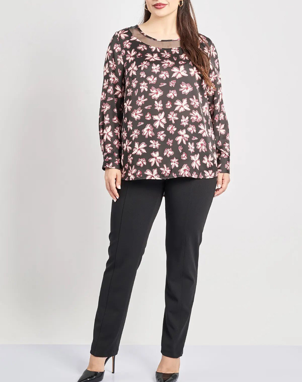 PARABITA Παντελόνι scuba cigarette με διακοσμητική ραφή 250412042-002 Black φωτογραφία