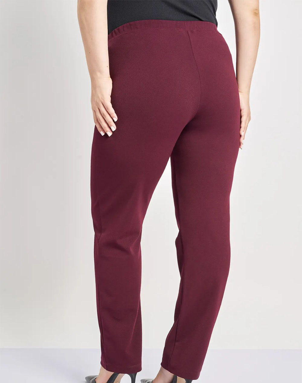 PARABITA Παντελόνι scuba cigarette με διακοσμητική ραφή 250412042-034 Bordeux φωτογραφία