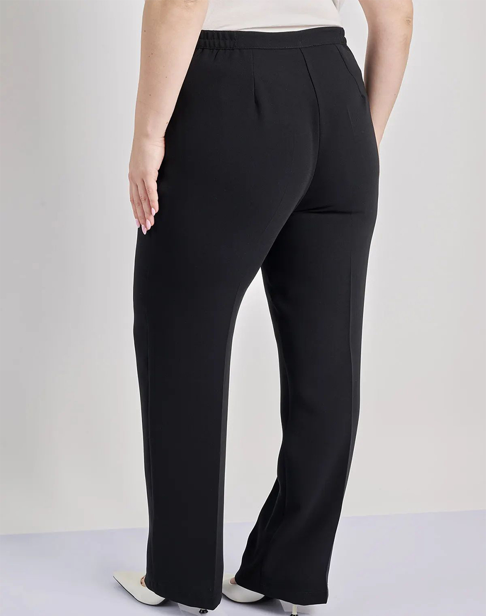 PARABITA Παντελόνι κρεπ με τσάκιση 250412044-002 Black φωτογραφία