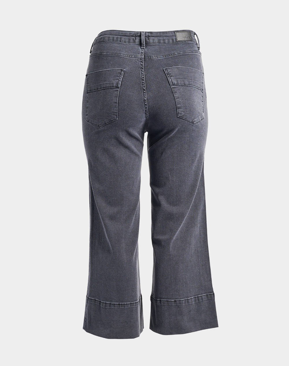 PARABITA Τζιν παντελόνι cropped wide leg με ραφές 012520209109-015 DenimGray φωτογραφία