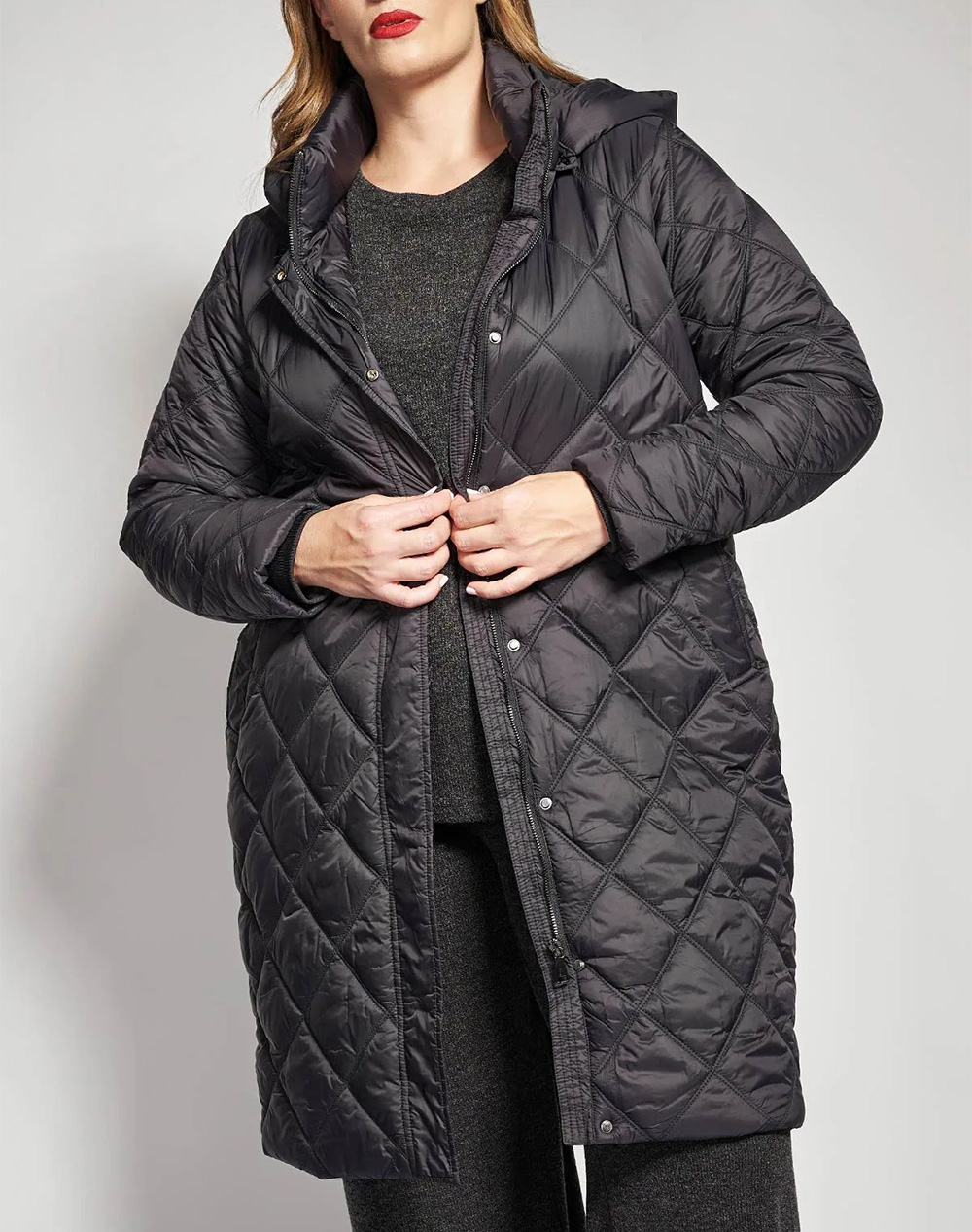 PARABITA Μπουφάν μακρύ καπιτονέ 012520708303-002 Black