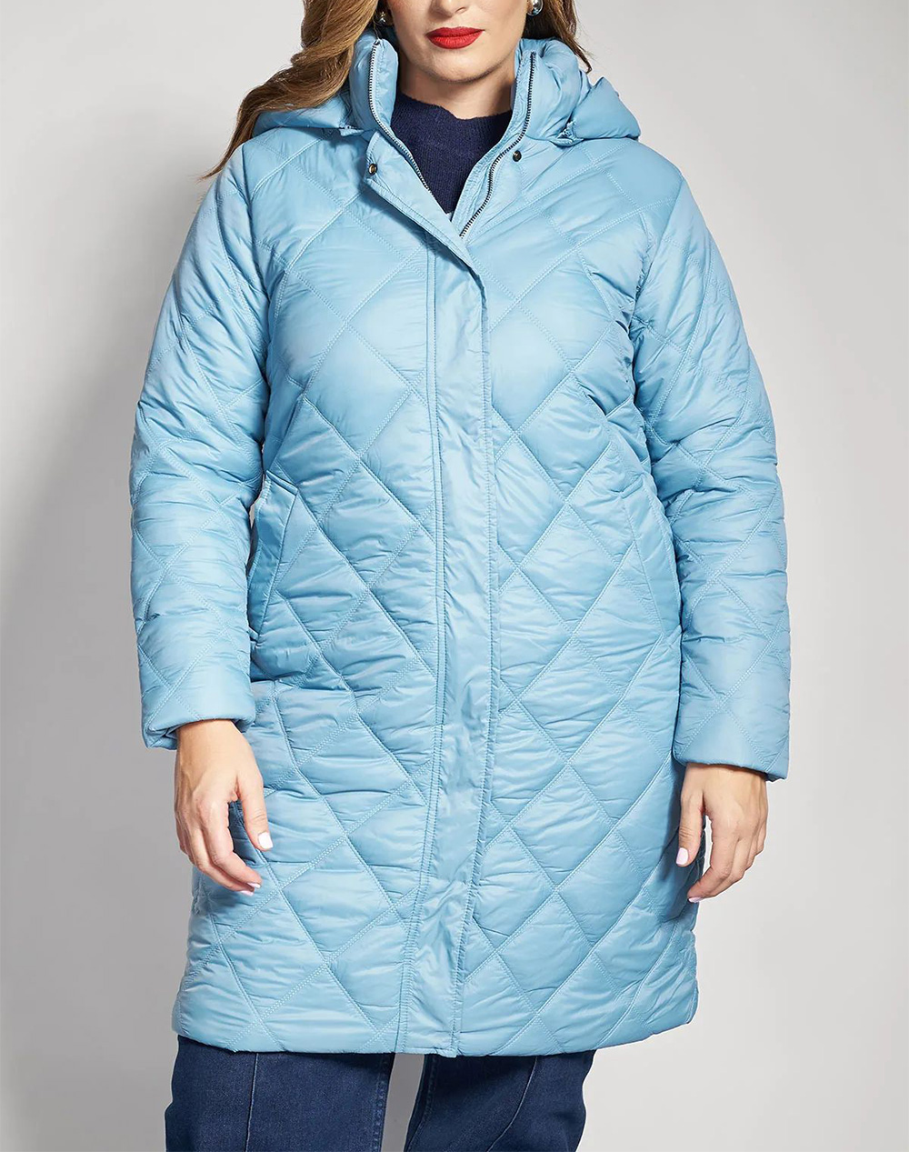 PARABITA Μπουφάν μακρύ καπιτονέ 012520708303-040 Ciel