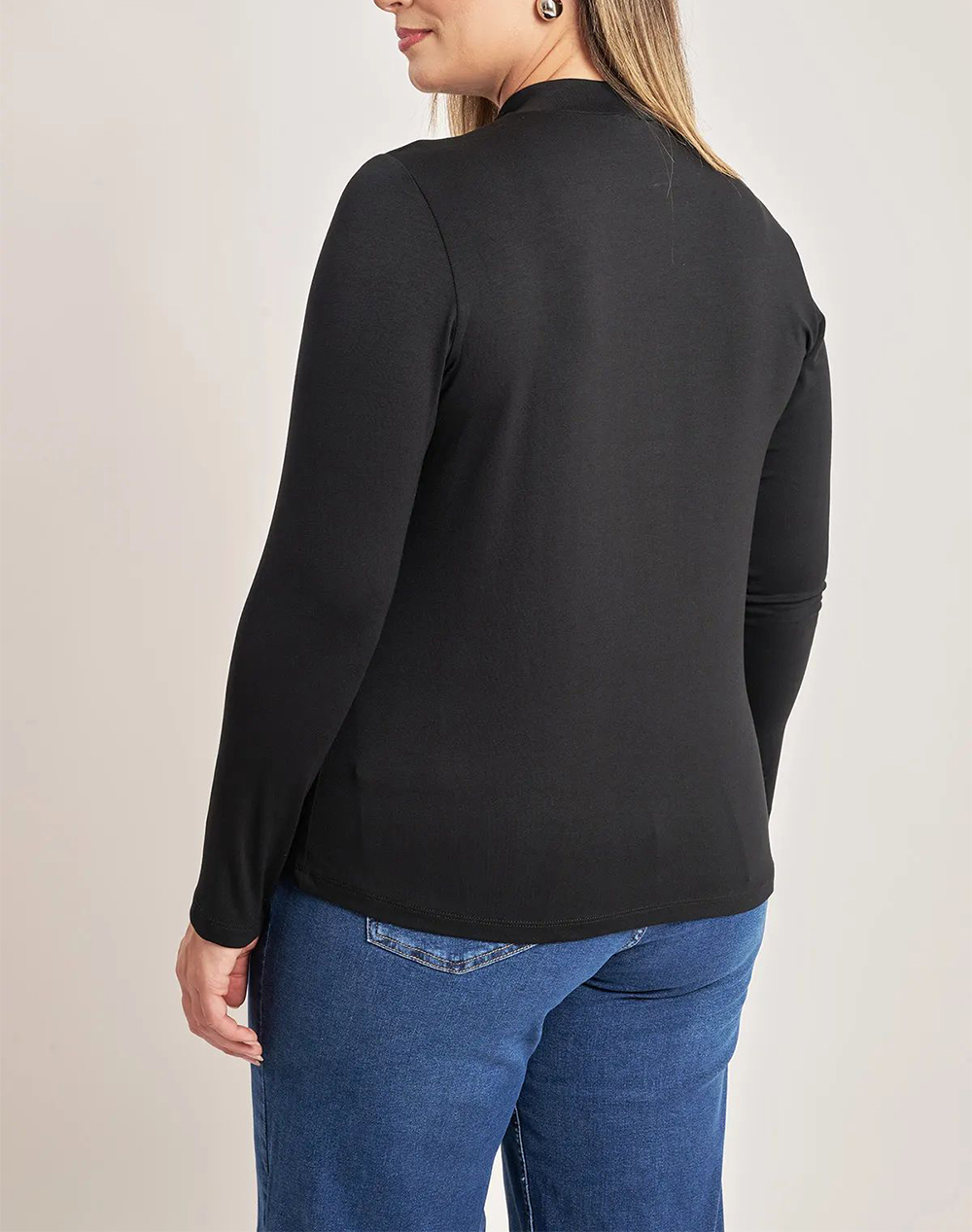 PARABITA Μπλούζα Basic ζιβάγκο 002420107890-002 Black φωτογραφία