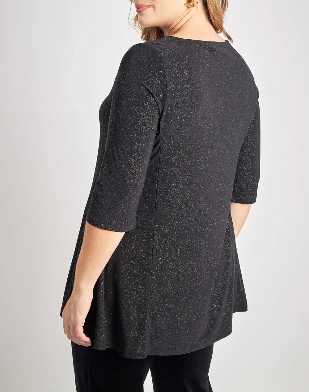 PARABITA Τουνίκ με 3/4 μανίκια και λάμψη 012520109945-002 Black φωτογραφία