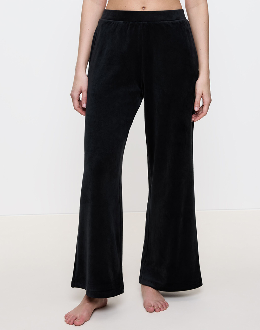 TRIUMPH Sensual Velour Wide Leg Trousers 01 10225077-0004 Black