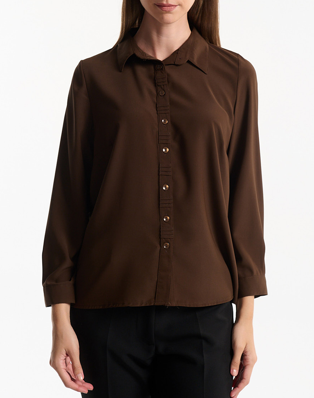 FIBES ΠΟΥΚΑΜΙΣΟ 03-7244-BROWN Brown