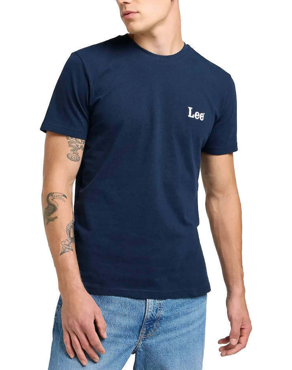 LEE SS SMALL LOGO TEE 112370502-RIVET NAVY DarkBlue