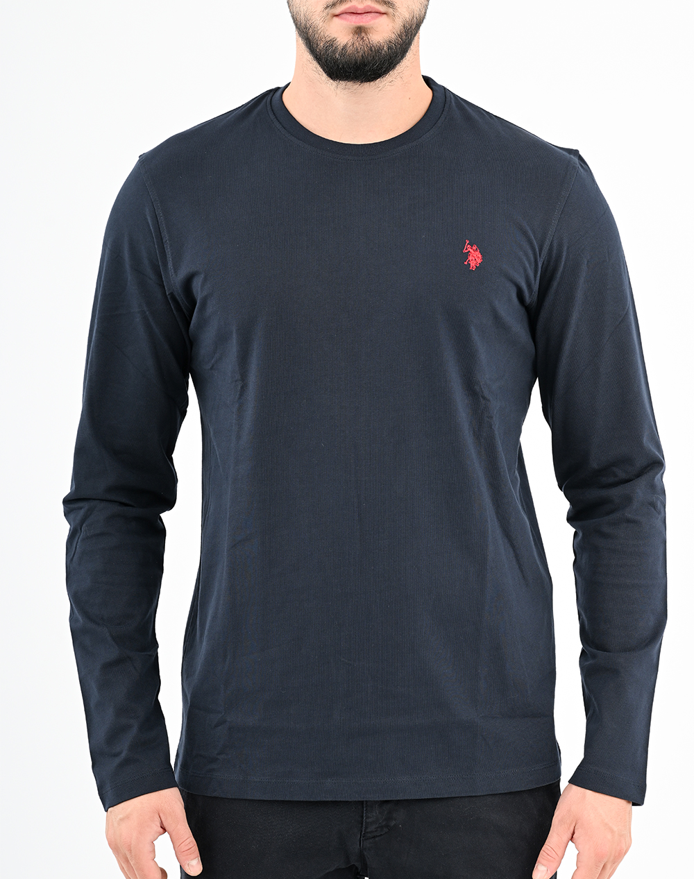 US POLO ASSN WILL 000398 EH03 BASIC T SHIRT LS ΜΠΛΟΥΖΑ ΑΝΔΡΙΚΟ US42168001-179 MidnightBlue