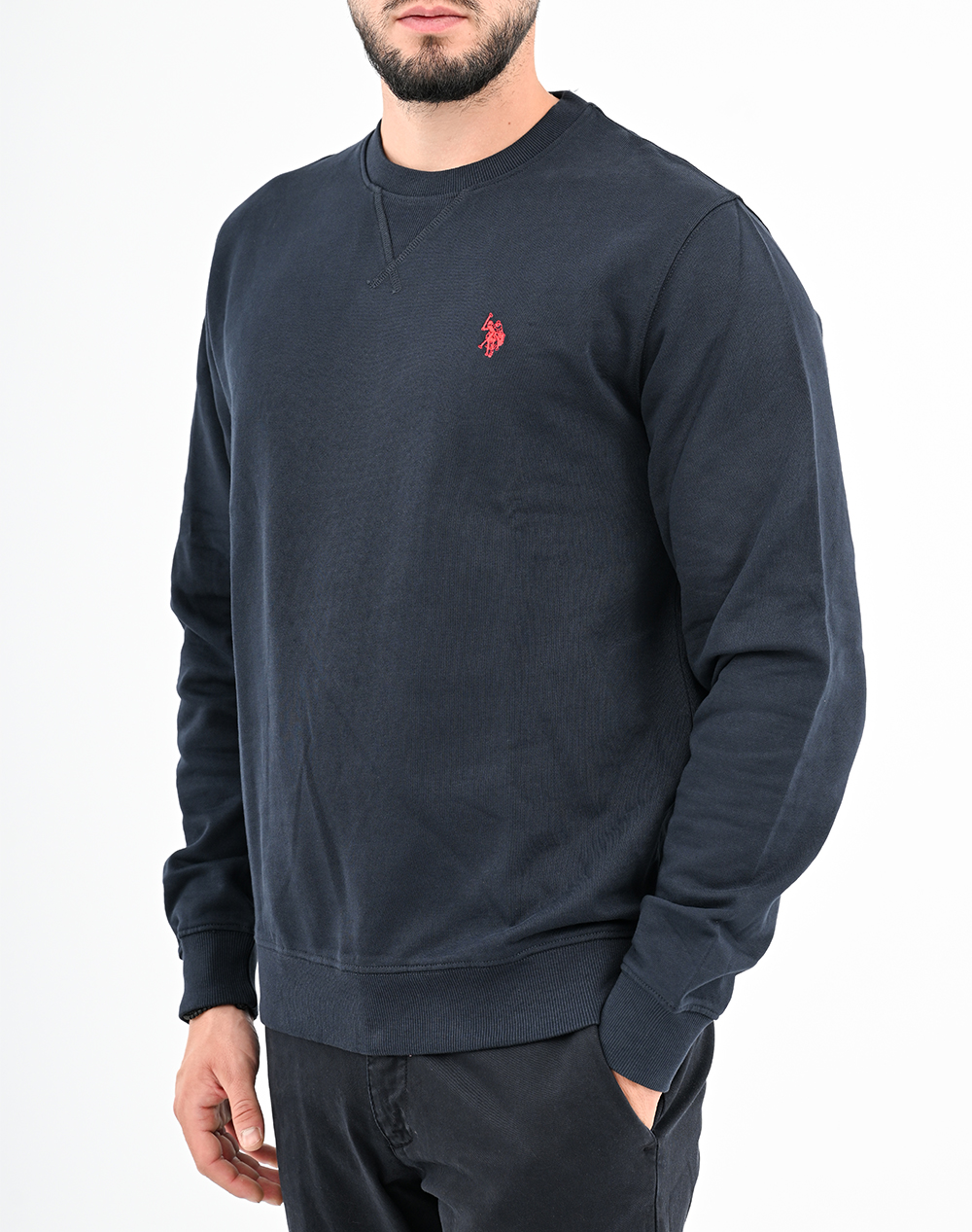 US POLO ASSN MAX 000390 EH33 BASIC FLEECE ROUND NECK ΦΟΥΤΕΡ ΑΝΔΡΙΚΟ US42187002-179 MidnightBlue
