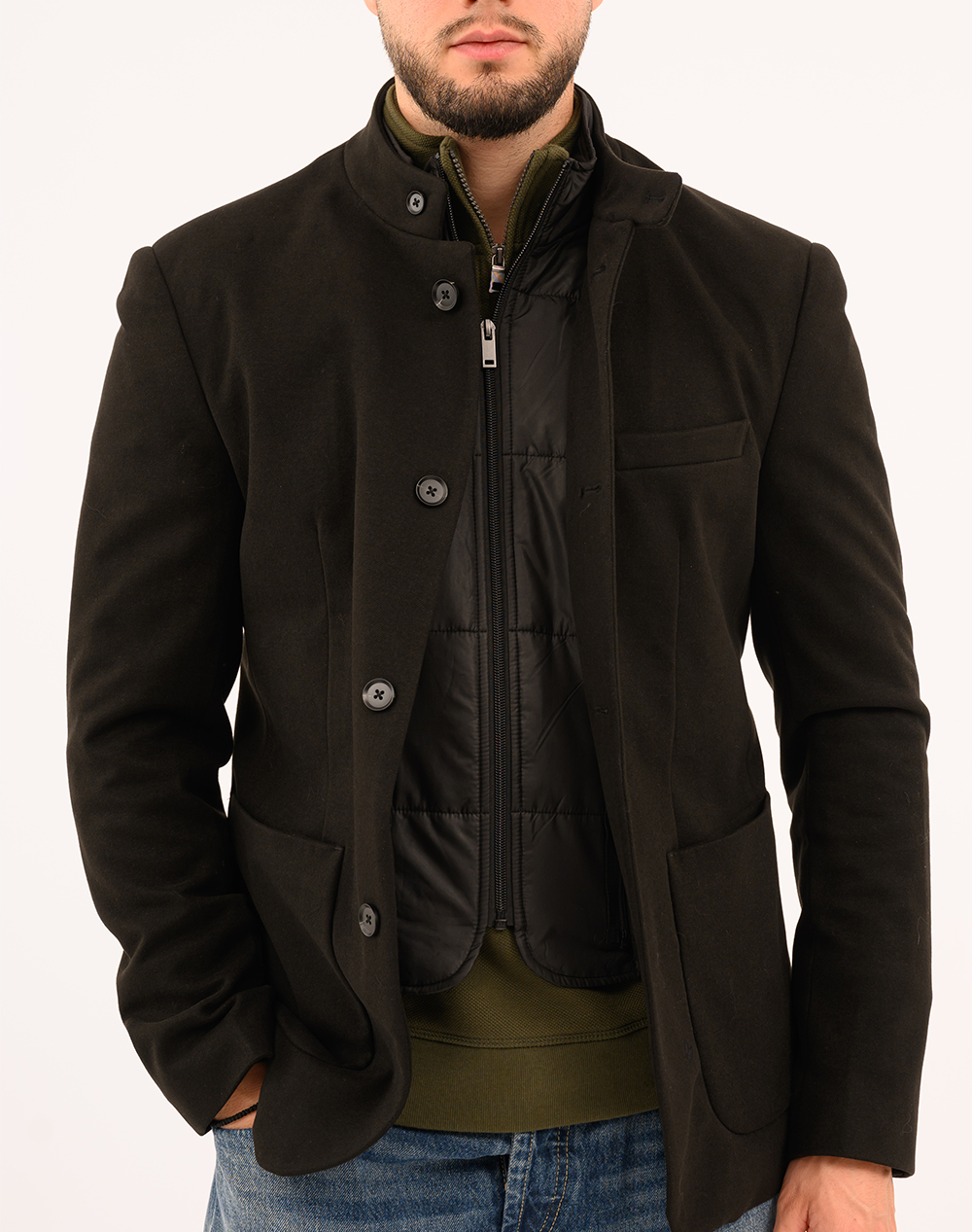 19V69 ΣΑΚΑΚΙ ΜΕ ΜΟΣΤΡΑ 84%POLYESTER-14%VISCOSE-2%SPANDEX 08.36.DANIEL MOSTRA-BLACK Black φωτογραφία