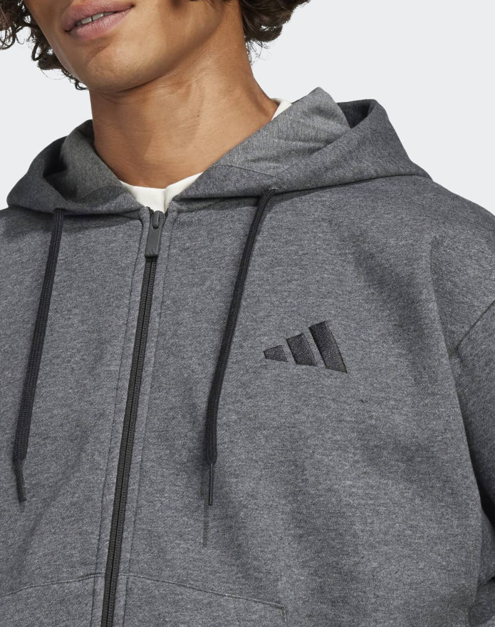 Adidas M 3S Fl Fz Hd Jl9824-Grey Darkgray ανδρικά ρούχα ζακέτες φούτερ Politikos Shop Πολιτικός