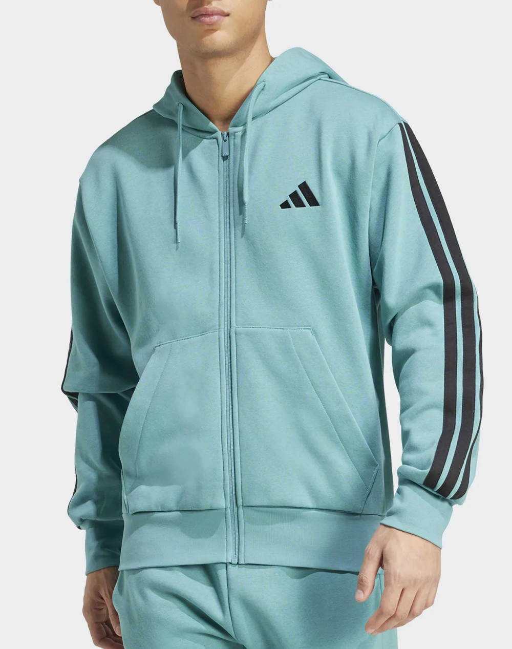 ADIDAS M 3S FL FZ HD JX0698-POWTEA/BLACK Turquoise