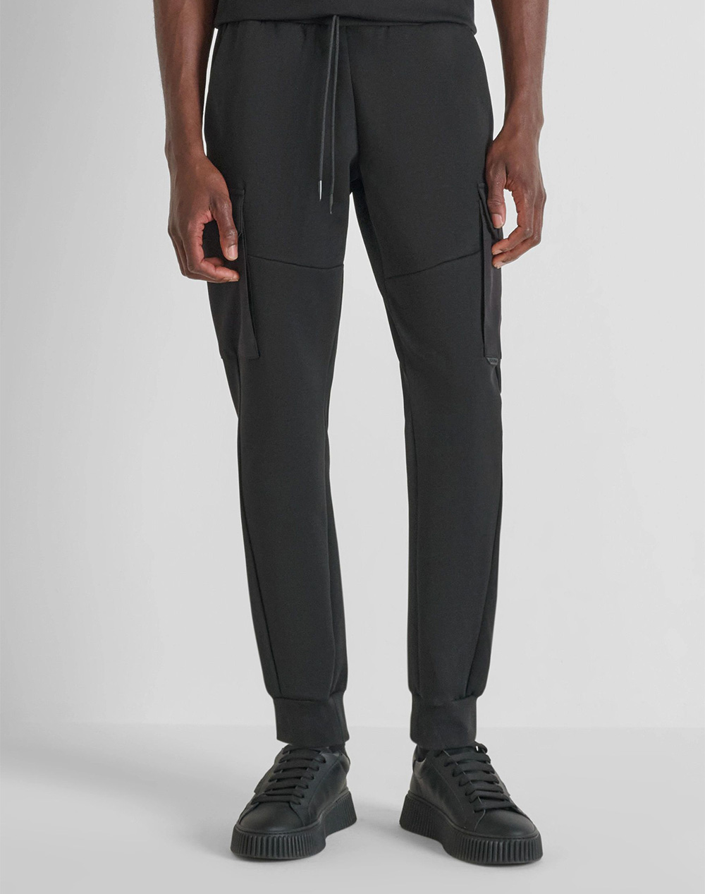 ANTONY MORATO ANTONY MORATO MMFP00415FA150168 MIN OF 6 FLEECE TROUSERS REGULAR FIT IN INTERLOCK COTTON BLEND FABRIC WITH LOGOED RUBBER FLAG ΠΑΝΤΕΛΟΝΙ ΑΝΔΡΙΚΟ FP0041