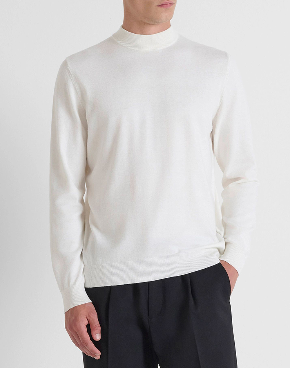 ANTONY MORATO MMSW01559YA200081 MIN OF 6 SWEATER REGULAR FIT IN CASHMERE WOOL BLEND YARN ΠΟΥΛΟΒΕΡ ΑΝΔΡΙΚΟ SW01559YA200081-1001 OffWhite
