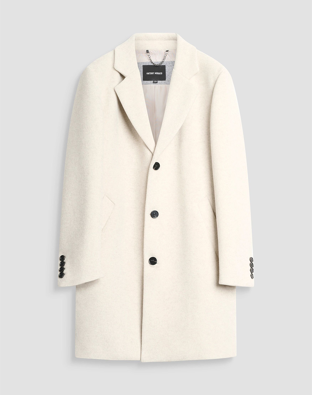 ANTONY MORATO MMCO00967FA500082 MIN OF 4 COAT MATHIAS REGULAR FIT IN WOOL VISCOSE BLEND FABRIC ΠΑΛΤΟ ΑΝΔΡΙΚΟ CO00967FA500082-1018 Cream