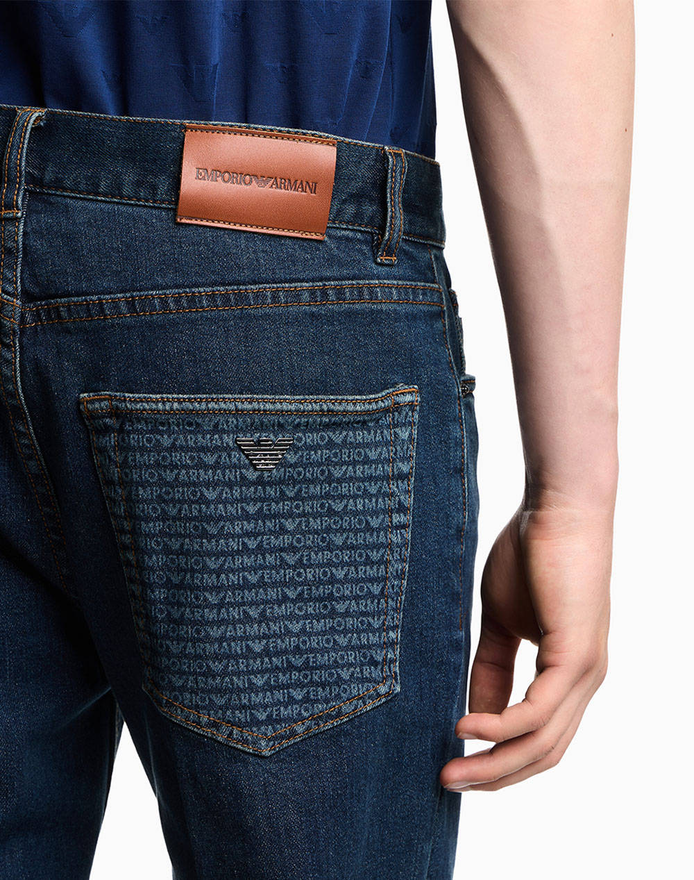 Emporio Armani 5 Pockets Pant Em000763Af18093-Mb002 Denimblue ανδρικά ρούχα παντελόνια Jeans Politikos Shop Πολιτικός