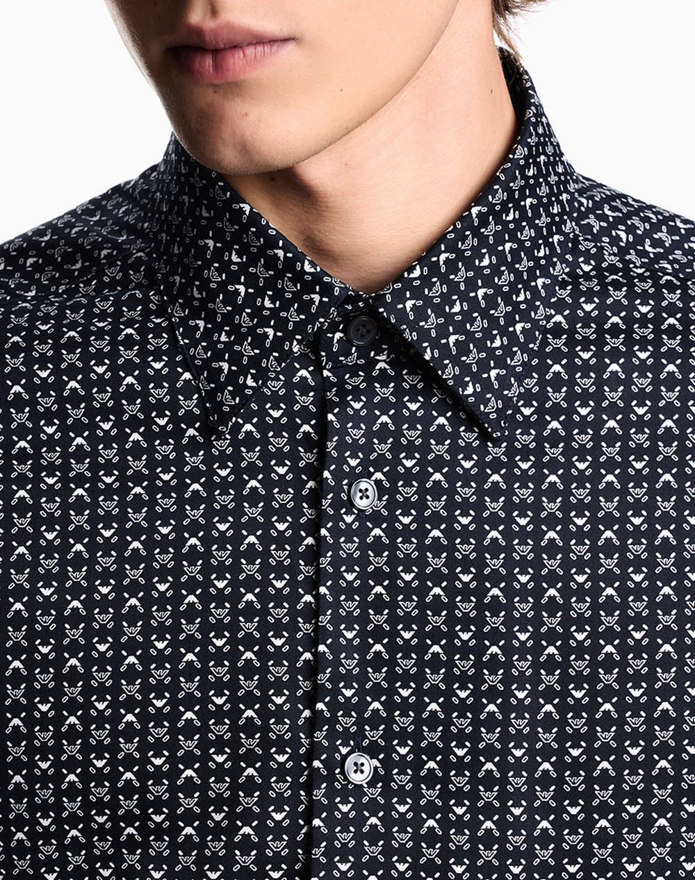 Emporio Armani Shirt Em001537Af14130-Fb323 Navyblue ανδρικά ρούχα πουκάμισα Politikos Shop Πολιτικός