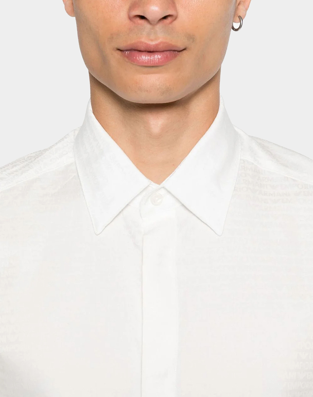Emporio Armani Shirt Em003755Af18123-F0136 Offwhite ανδρικά ρούχα πουκάμισα Politikos Shop Πολιτικός