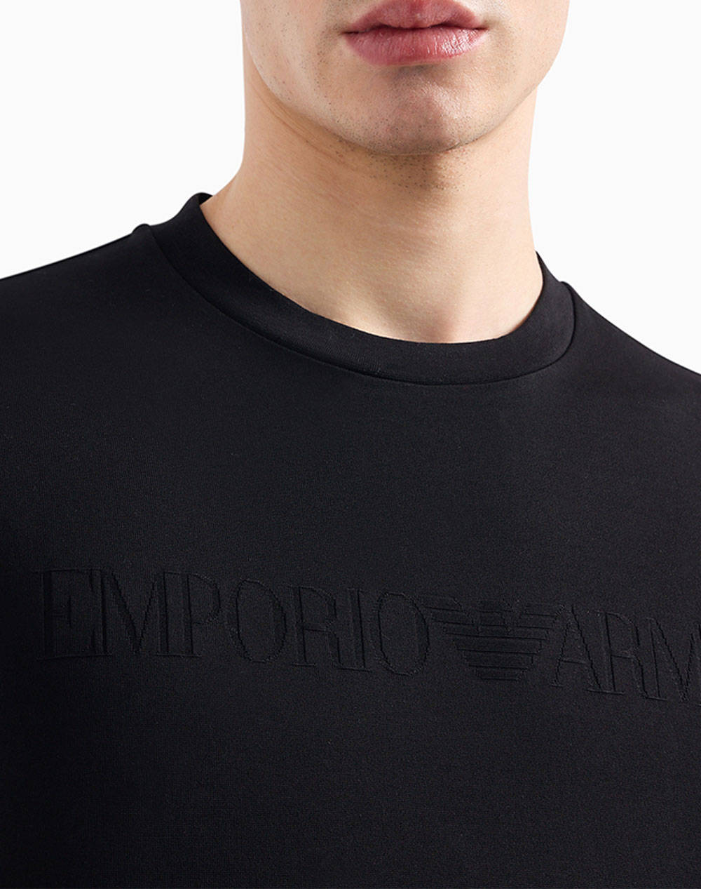 Emporio Armani T-Shirt 8N1Td21Jgyz-0021 Totalblack ανδρικά ρούχα μπλούζες Politikos Shop Πολιτικός