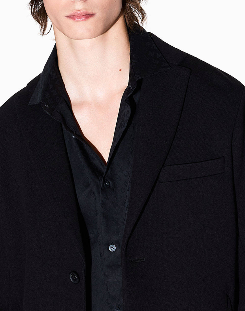Armani Exchange Shirt Xm001142Af13131-Fc022 Black ανδρικά ρούχα πουκάμισα Politikos Shop Πολιτικός
