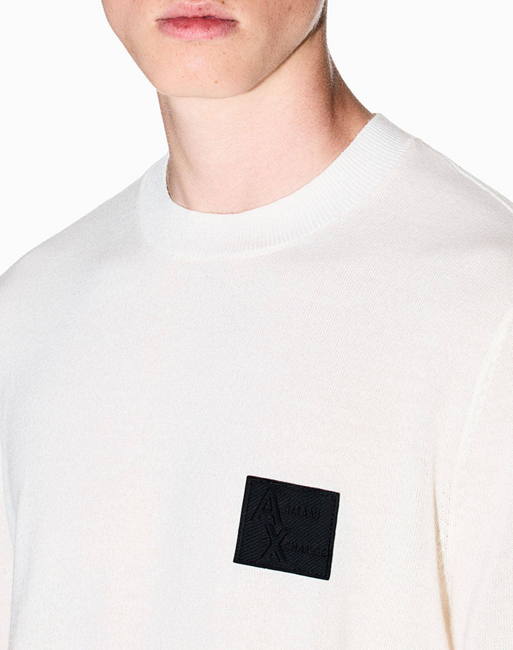 Armani Exchange Pullover Xm001329Af11982-U0009 Offwhite ανδρικά ρούχα μπλούζες Πλεκτά Politikos Shop Πολιτικός