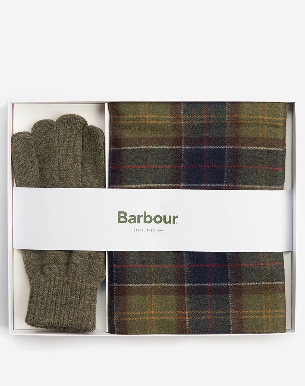 BARBOUR TARTAN SCARF & GLOVE GIFT SET MGS0018-BRTN11 Green φωτογραφία