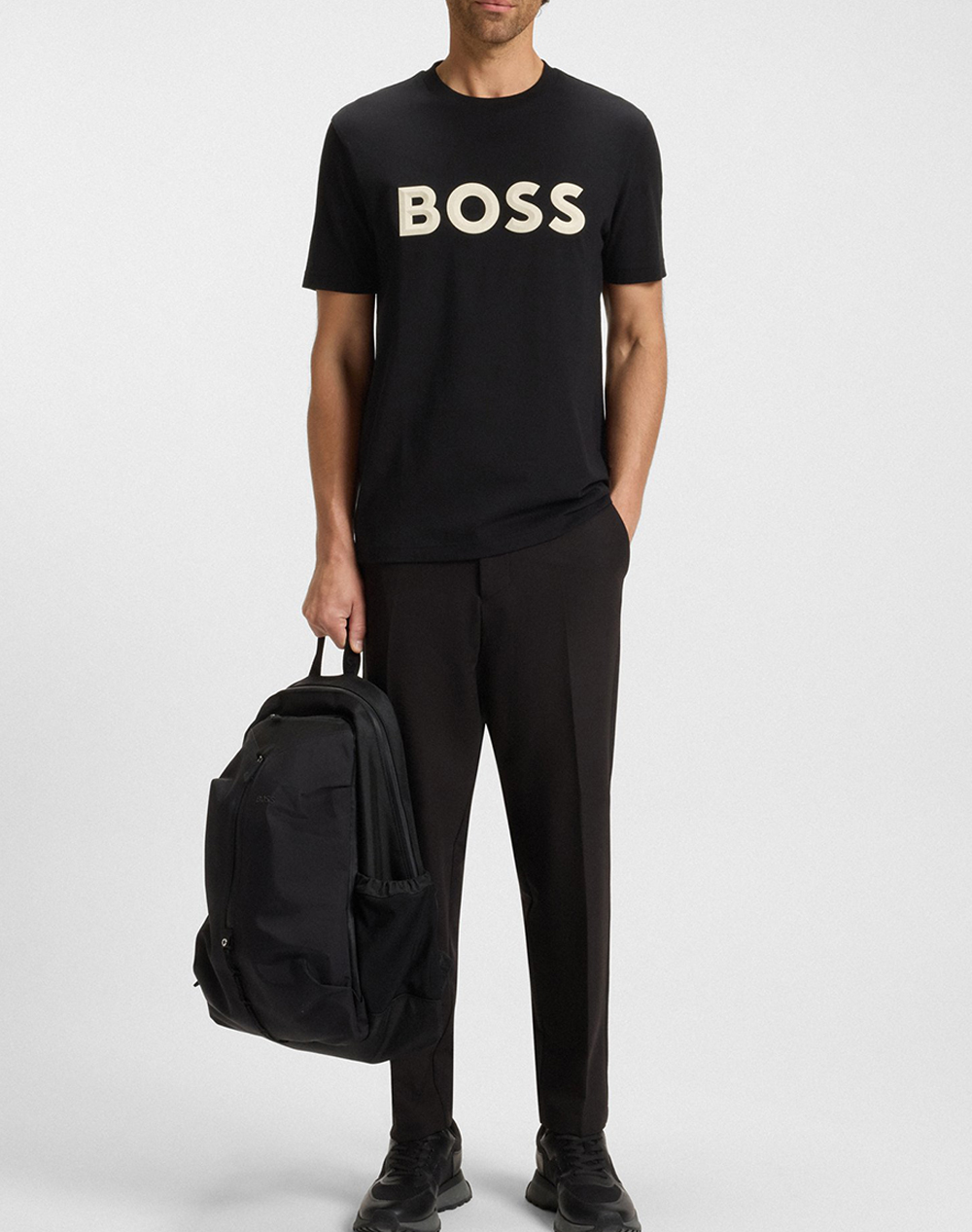 Boss Tee Iconic Zone 10274934 01 50548411-001 Black ανδρικά ρούχα μπλούζες T-Shirt Politikos Shop Πολιτικός