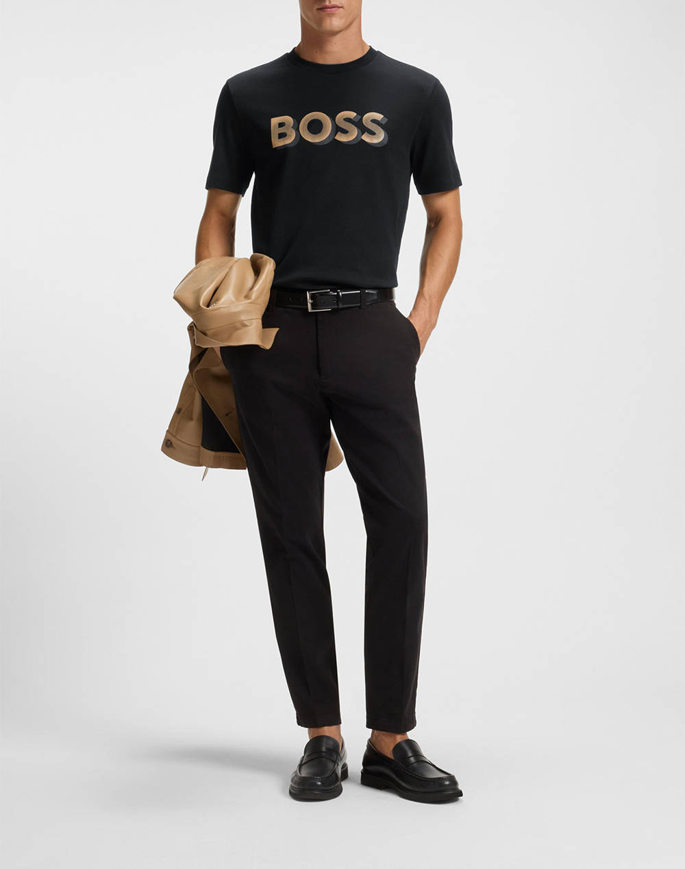 Boss H-Thompson 656 10275673 01 50551902-001 Black ανδρικά ρούχα μπλούζες T-Shirt Politikos Shop Πολιτικός