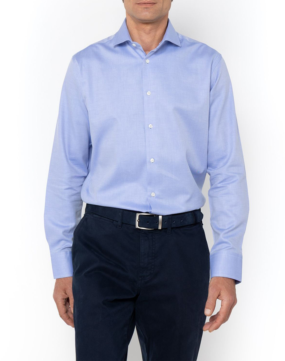 THE BOSTONIANS ΠΟΥΚΑΜΙΣΟ TWILL CUSTOM FIT Plain TWILL Semi-rex Custom FIT 3ANP2331-LIGHT LightBlue